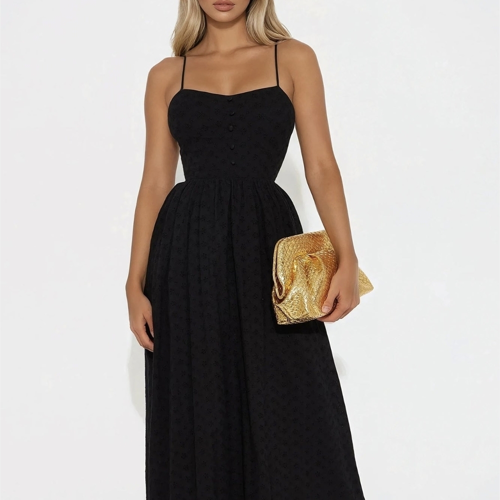 Fashion Nova Black Midi Dress